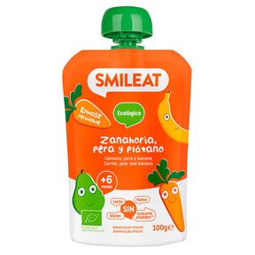 Carrot, pear and banana pouch Smileat