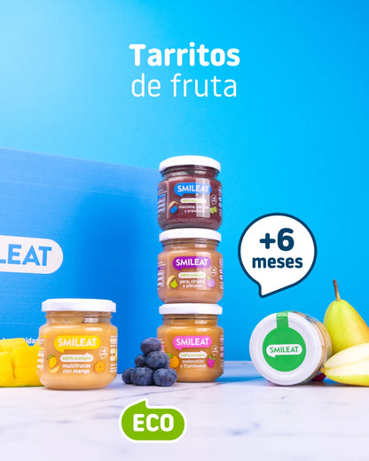 Tarritos ecológicos a partir de  meses de frutas variadas