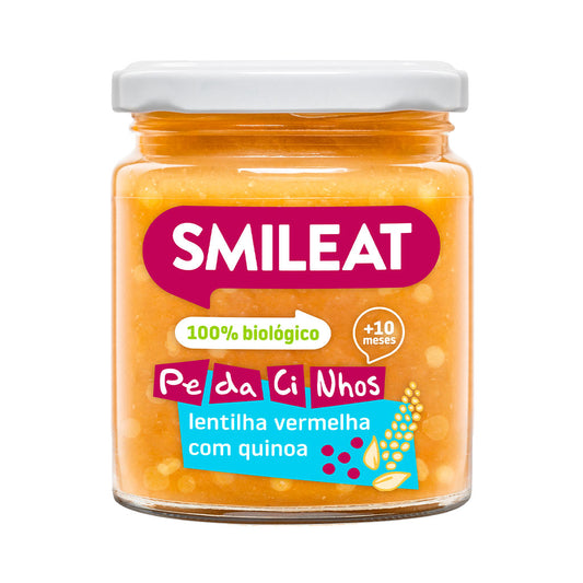 Boião de pedacinhos lentilha vermelha com quinoa