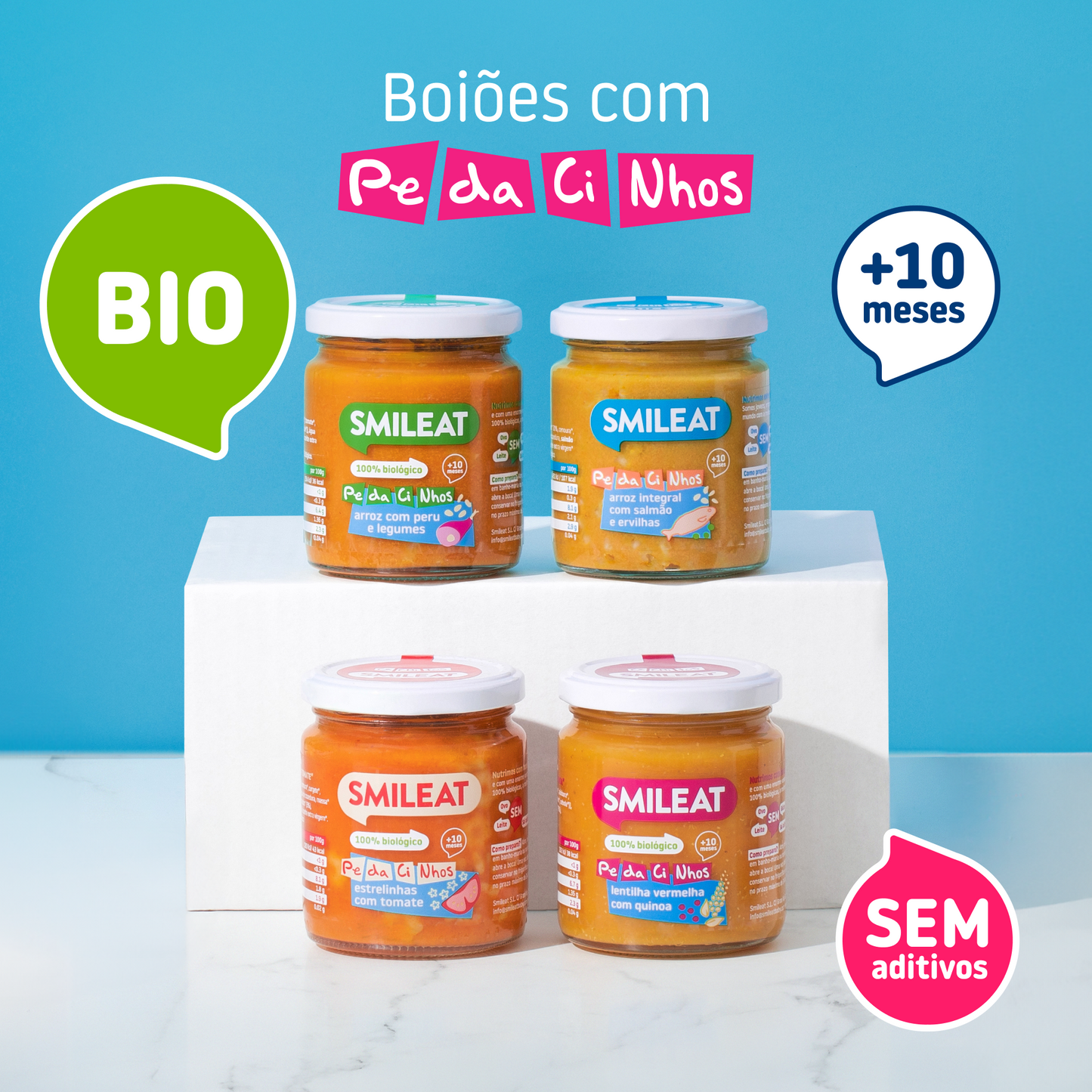 Boiões de pedacinhos Smileat