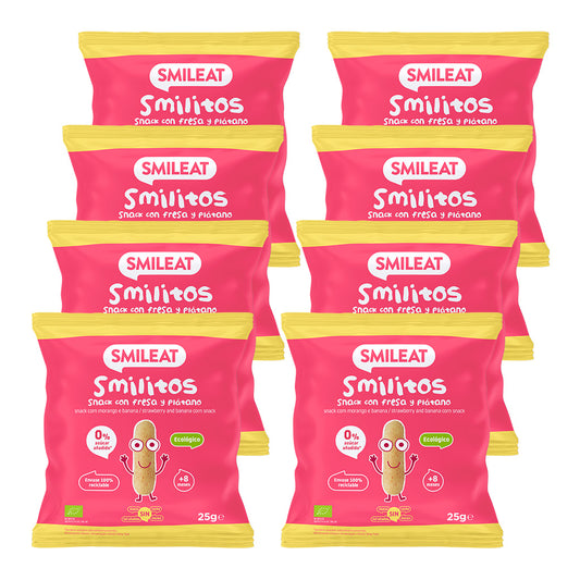 Pack Smilitos fresa y plátano 8Uds