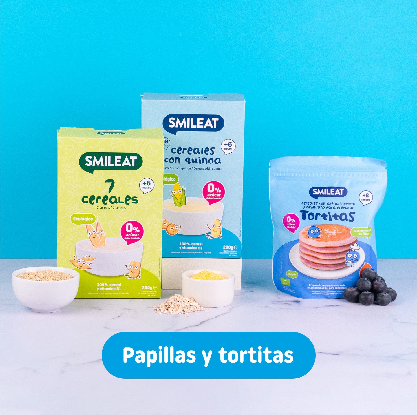 Papillas y tortitas a partir de los 6 meses, cereales y cereales con quinoa