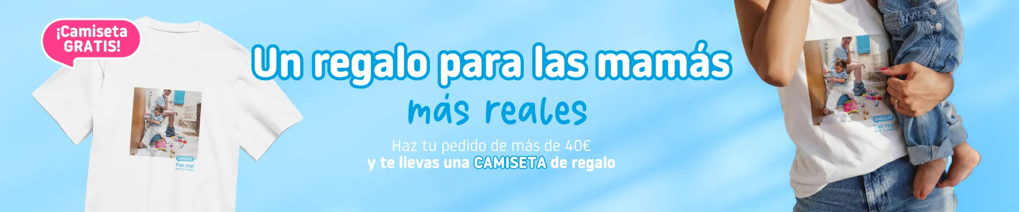 Banner de regalo del día de la madre en compras +40€ de alimentación infantil para bebes a partir de 6 meses