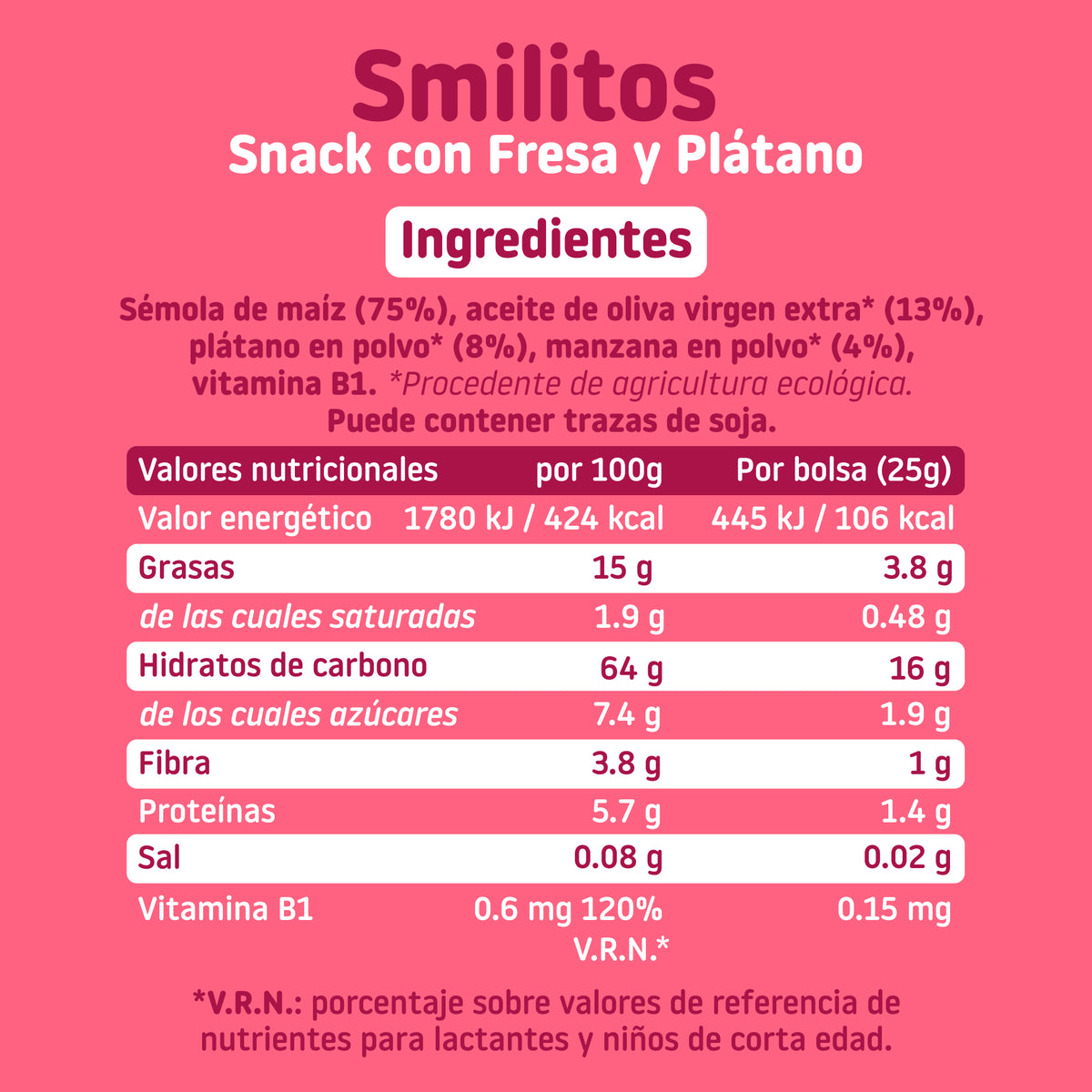Pack Smilitos fresa y plátano 8Uds