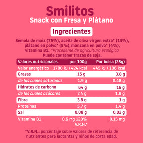 Pack Smilitos strawberry and banana 8Uds