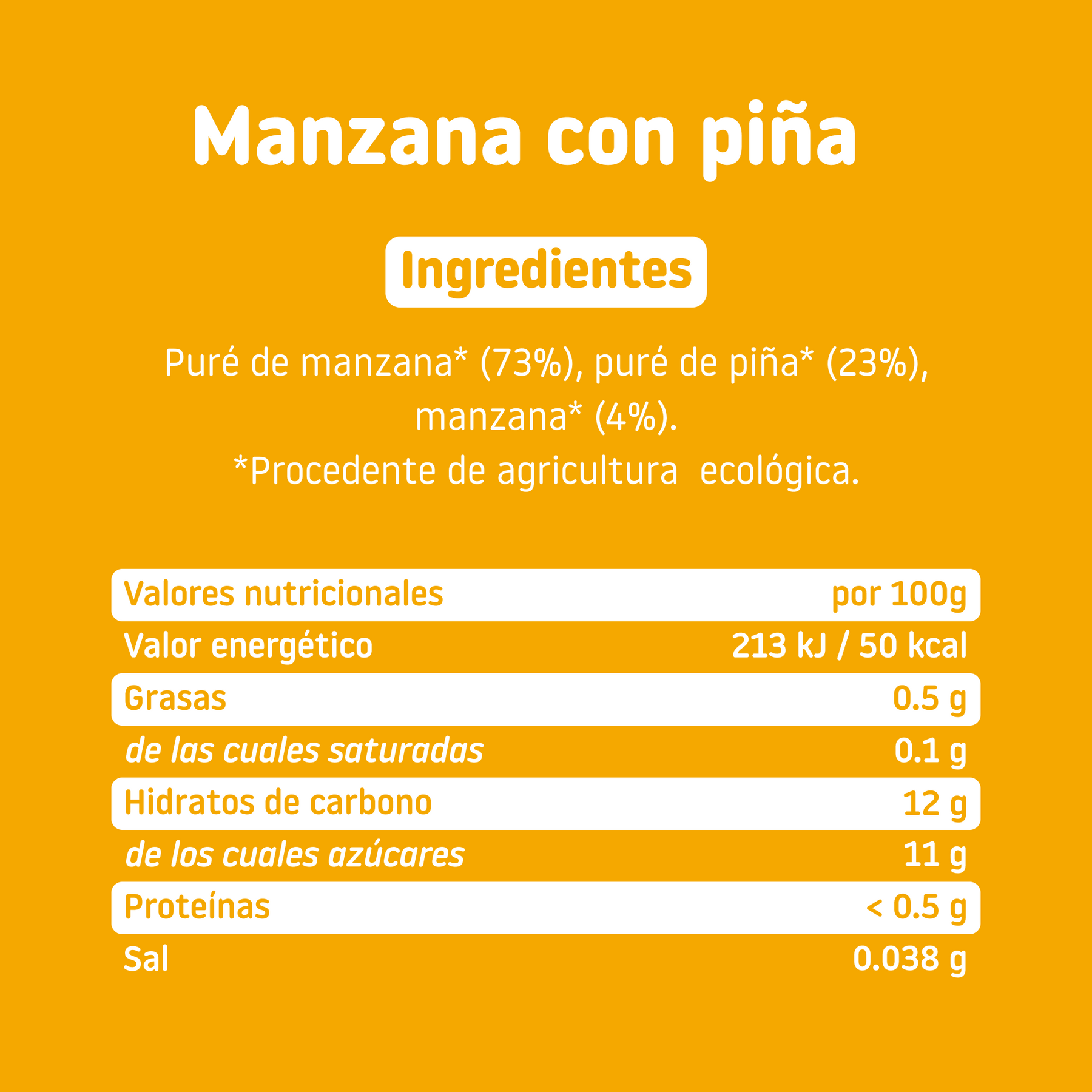 Tarrito con CA-CHI-TOS manzana con piña