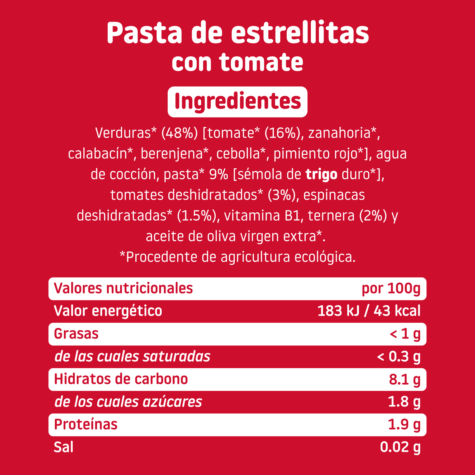 Tarrito de CA-CHI-TOS de estrellitas con tomate