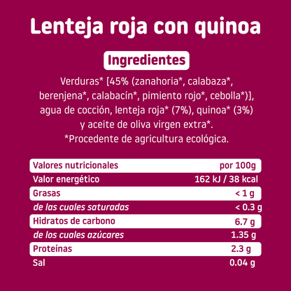 Tarrito de CA-CHI-TOS de lenteja roja con quinoa